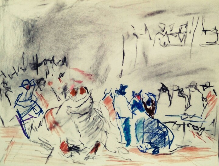 Bal populaire 绘画, 9.5x12.6 in