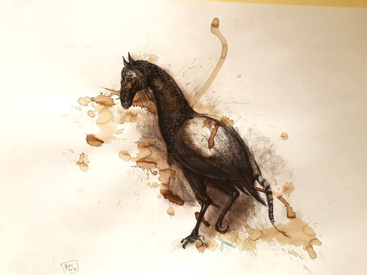 图画 标题为“W5The body in piece…” 由Leni Smoragdova, 原创艺术品, 标记
