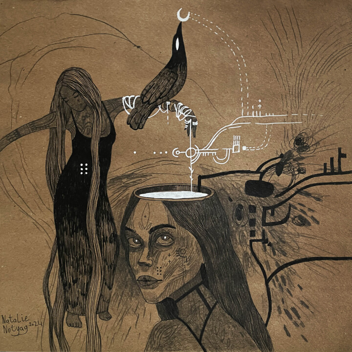 Remembering the future Tekening, 11x11 in