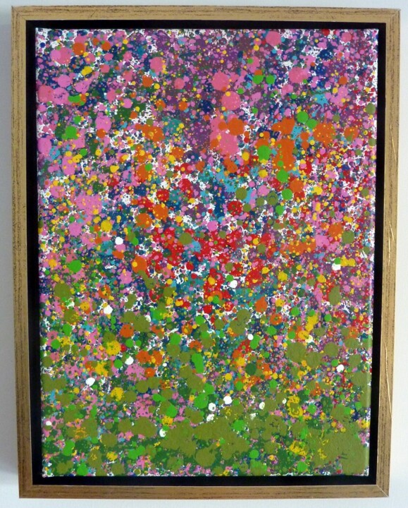 Peinture intitulée "Abstract 2402" par Saname, Œuvre d'art originale, Bombe aérosol Monté sur Châssis en bois