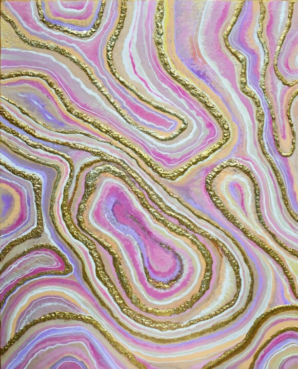 Painting titled ""APHRODITA'S DREAMS…" by Juliya Jc, Original Artwork, Acrylic Mounted on Wood Stretcher frame