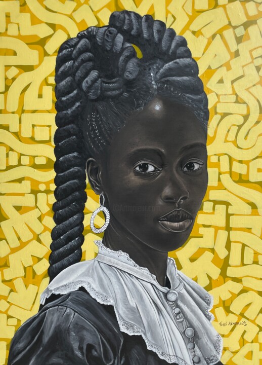 Peinture intitulée "Black Heritage 1" par Oluwafemi Akanmu, Œuvre d'art originale, Acrylique
