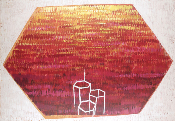 Painting titled "En el Estudio E" by Jesus Tejedor, Original Artwork, Acrylic Mounted on Wood Stretcher frame