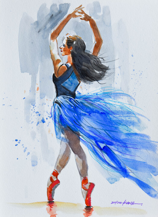 ballet dancer 2 绘画, 13.4x9.8 in