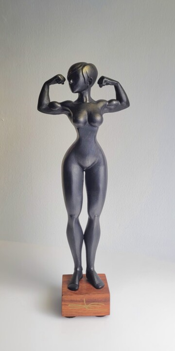 Sculpture titled "I'm strong" by Jean-Christophe Cronel (JC Cronel), Original Artwork, Resin