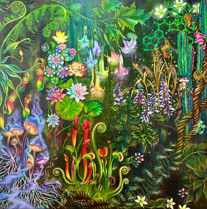 Hypnotic Elixir 绘画, 35.4x35.4 in