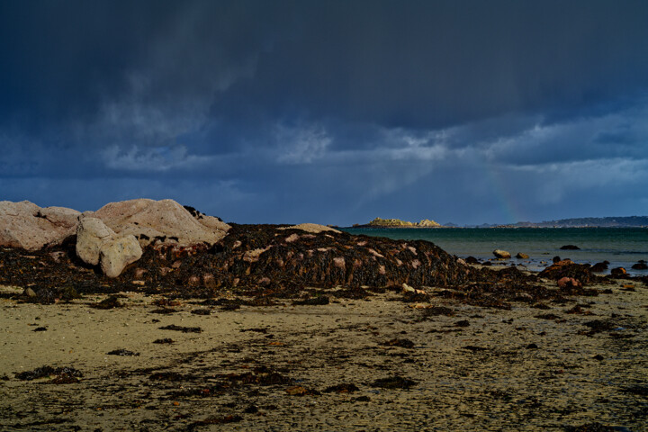Carantec, l'estran entre l'île Callot et la grève blanche. 摄影, 393.7x590.6 in