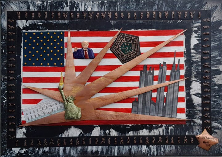 " I love America " 绘画, 19.7x27.6 in