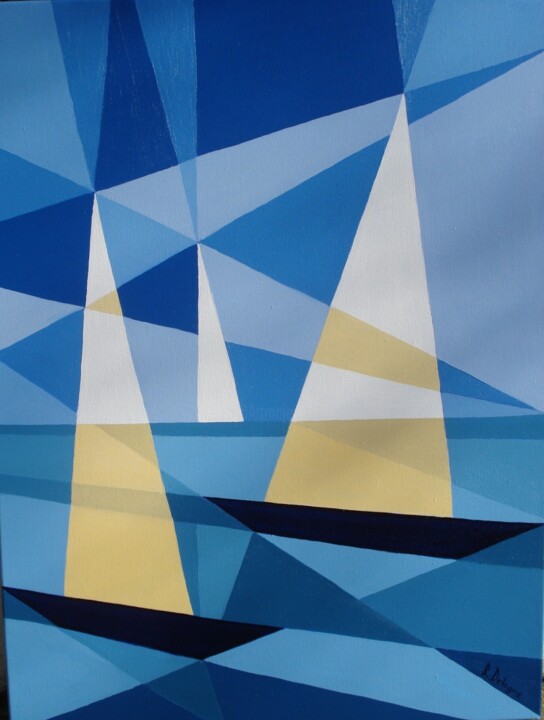 LES VOILIERS 绘画, 24x18.1 in