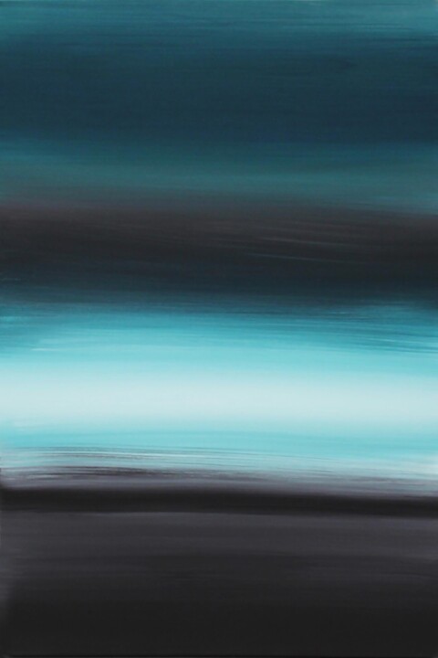 Pittura intitolato "Teal Waters" da Paresh Nrshinga F R S A, Opera d'arte originale, Acrilico Montato su Telaio per barella…