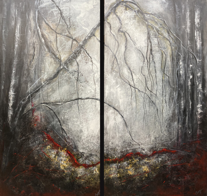 Lever de rideau 绘画, 39.4x39.4 in
