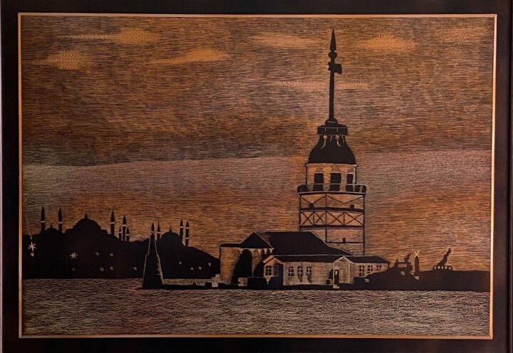 İstanbul Kız Kulesi 图画, 19.5x27.4 in