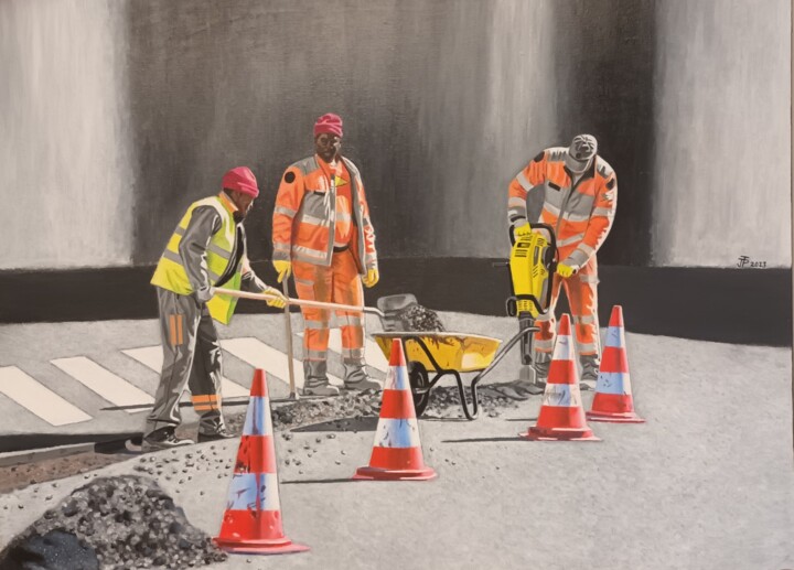 Pintura intitulada "En travaux" por Jeanpaul Tarasco, Obras de arte originais, Acrílico
