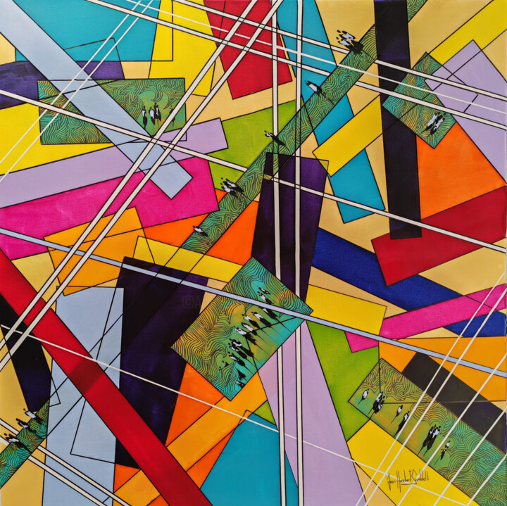 HELP (SÉRIE GEOMETRICS) 绘画, 31.5x31.5 in