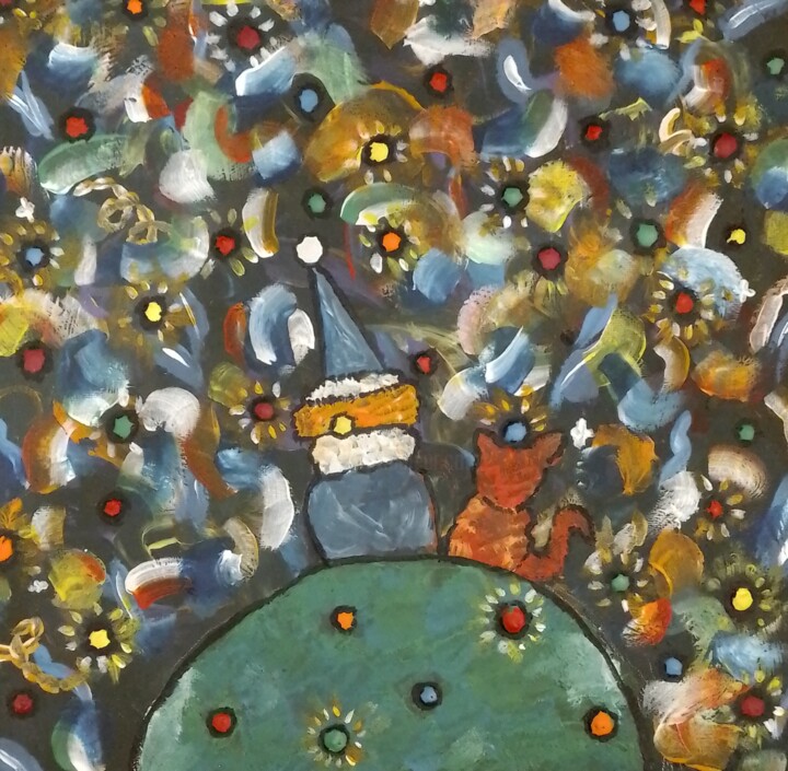 "Новогодний космос" Tablo, 11,8x11,8 in