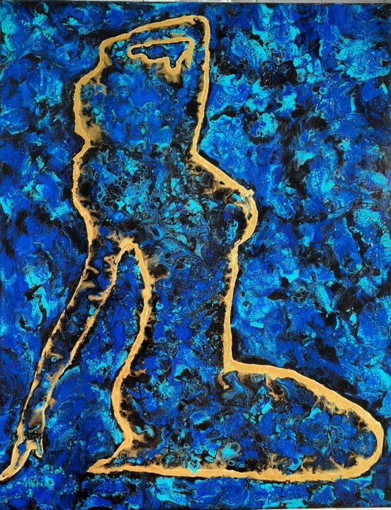 Nue dans la nuit 绘画, 19.7x15.8 in