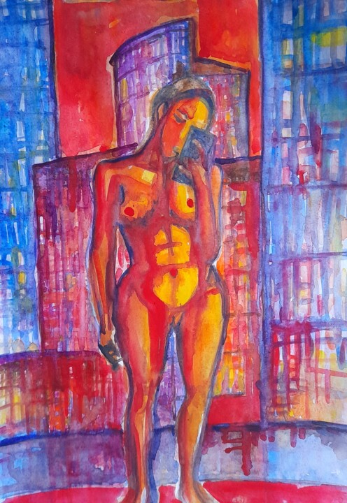naked selfie 绘画, 16.5x11.7 in