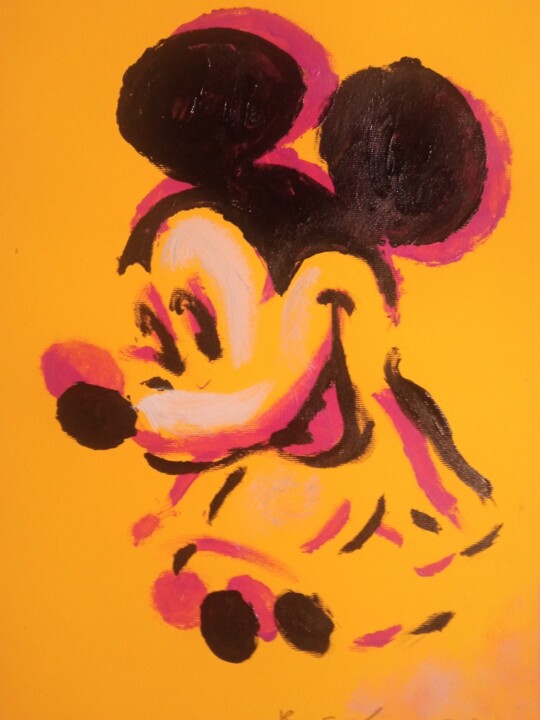 Mickey Mouse Street Art Schilderij, 15,8x11,8 in