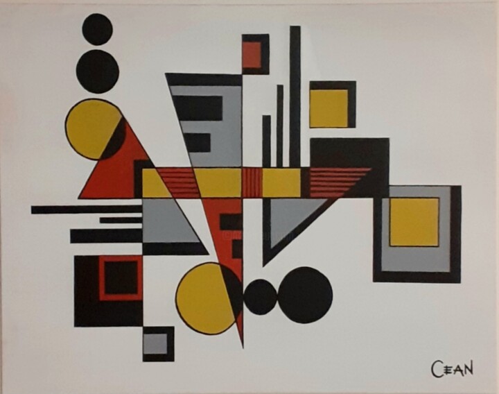 Painting titled "Geometric abstract…" by Cesare Andreoli, Original Artwork, Acrylic