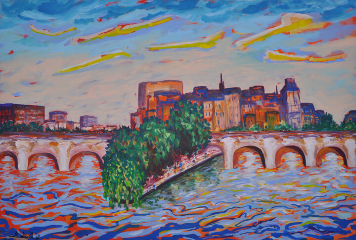 Île de la Cité, Paris Картина, 31,5x47,2 in