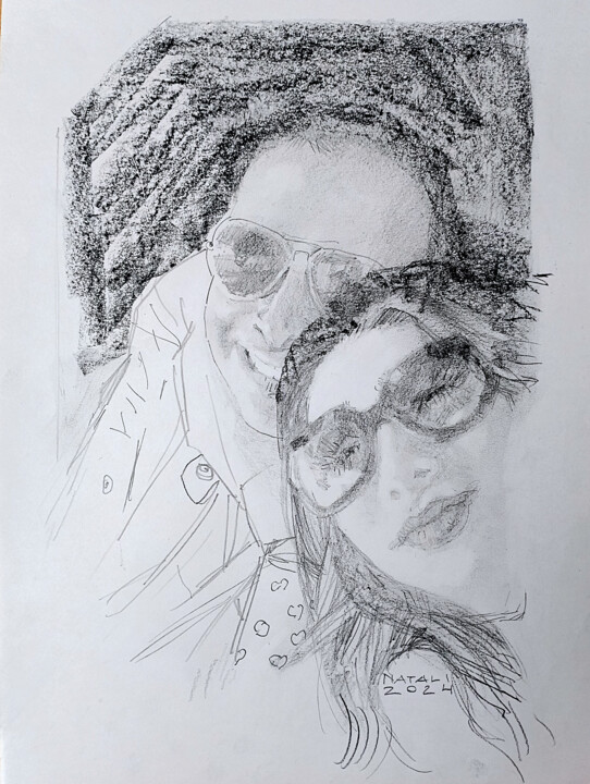 Francesca e Vincenzo 그림, 16.5x11.4 in