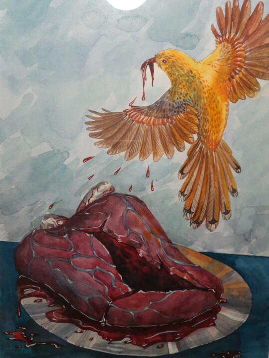 Eating 绘画, 15.8x11.8 in