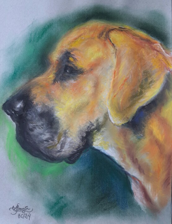 Dogue Alemão 绘画, 11.8x8.3 in