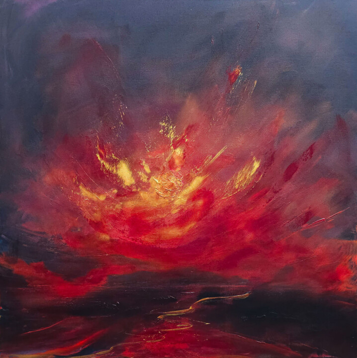 Malerei mit dem Titel "Longing For You" von Sophia Kühn, Original-Kunstwerk, Acryl Auf Keilrahmen aus Holz montiert