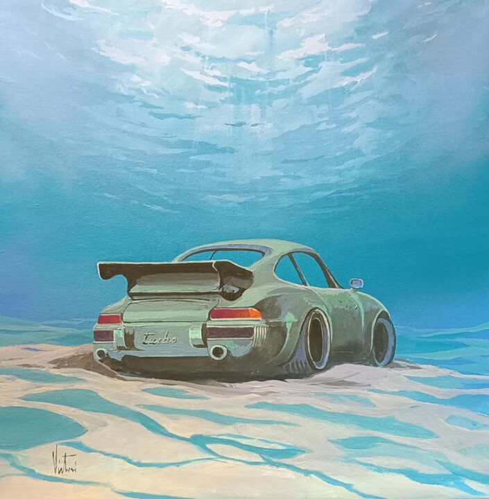 Icona sommersa (Porsche 911 turbo) 绘画, 23.6x23.6 in