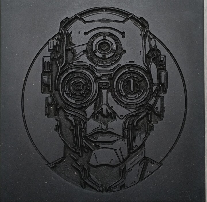 Prenten & gravures getiteld "gravure steampunk" door Cedsweex, Origineel Kunstwerk, Hout Gemonteerd op Houten paneel