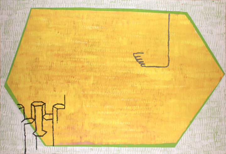 Painting titled "En el Estudio G" by Jesus Tejedor, Original Artwork, Acrylic Mounted on Wood Stretcher frame