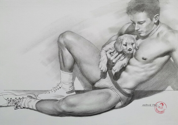 Lovely puppy Рисунок, 7,5x10,6 in