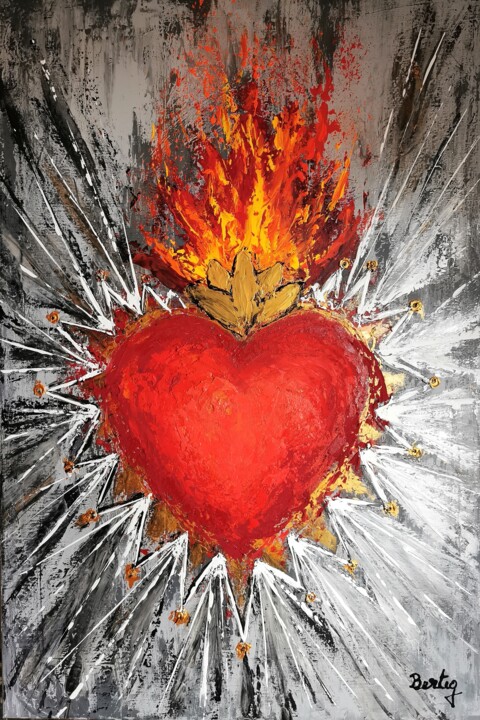 Heart (Sacro cuore) 绘画, 47.2x31.5 in