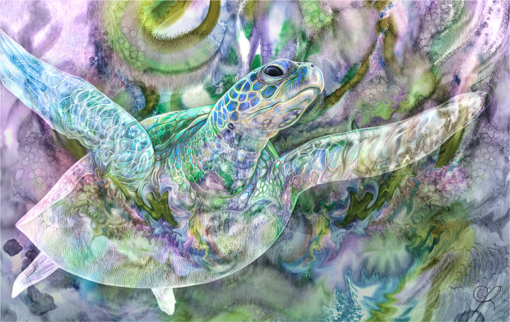 Immersion aquarellée Arte digitale, 17,7x23,6 in
