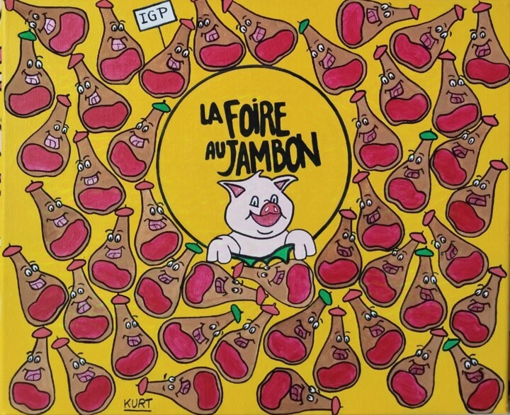 Foire au jambon 绘画, 15.8x19.7 in