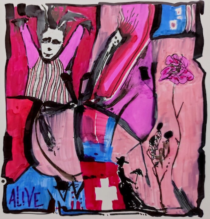 Alive Drawing, 3.2x3.2 in
