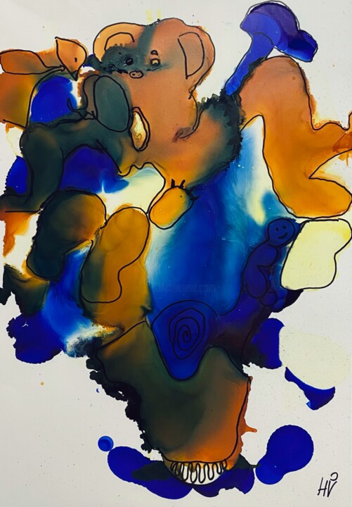 Teddy Bear 图画, 16.5x11.7 in