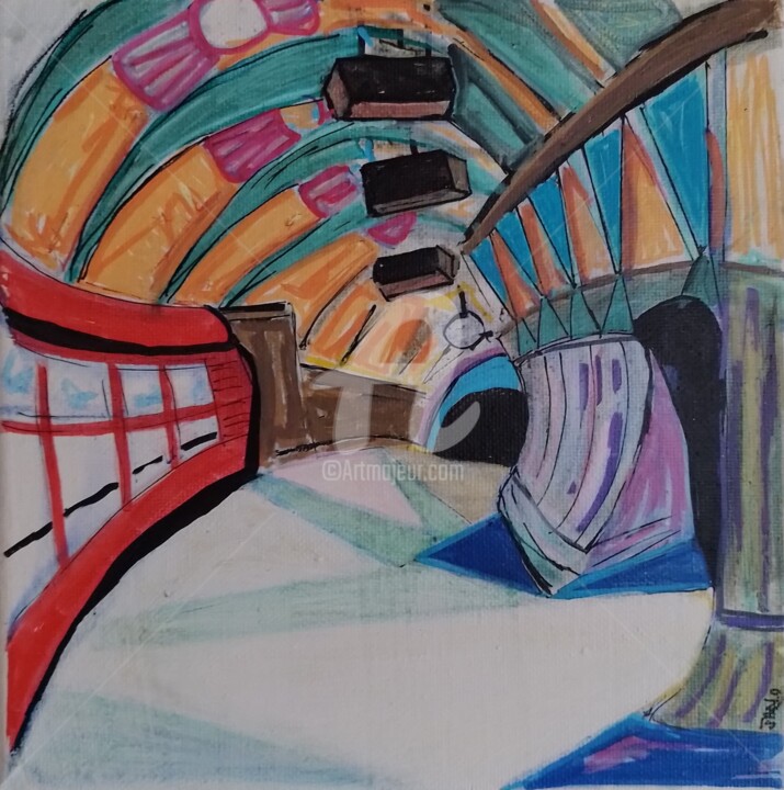 Vintage Tube 绘画, 7.9x7.9 in