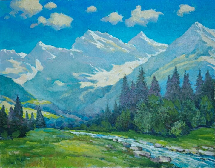 Белые вершины 绘画, 15.8x20.1 in