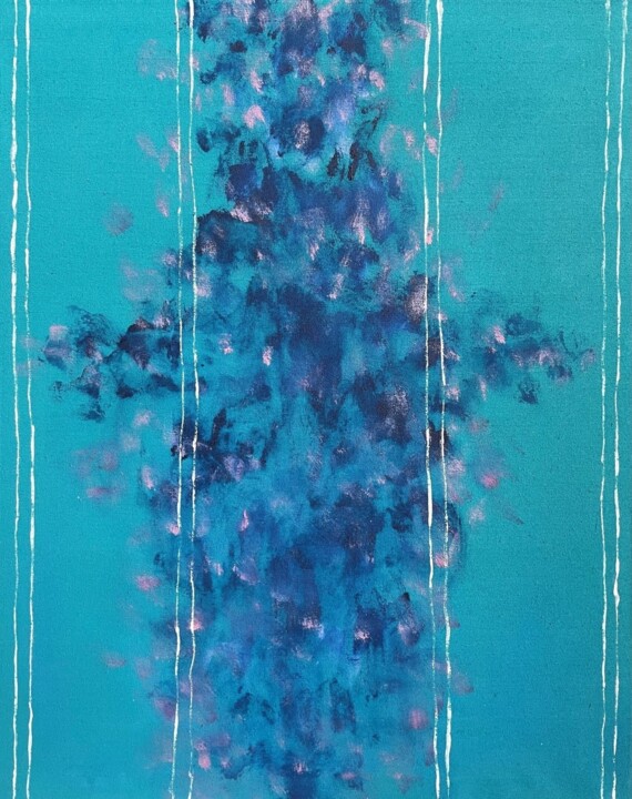 绘画 标题为“Blue abstract Flowe…” 由Incognito, 原创艺术品, 丙烯