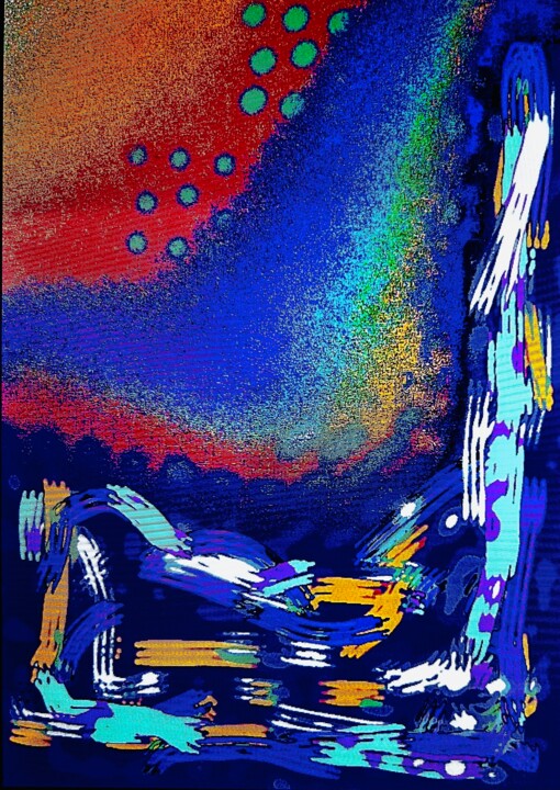 Digital Arts titled "Beach scene from ab…" by Greg Powell, Original Artwork, 2D Digital Work