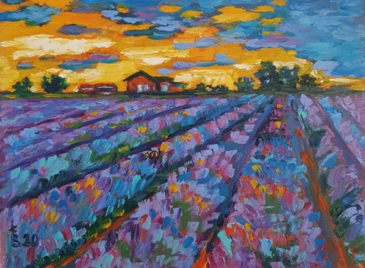 Lavender Fields at Sunset Картина, 20x28 in