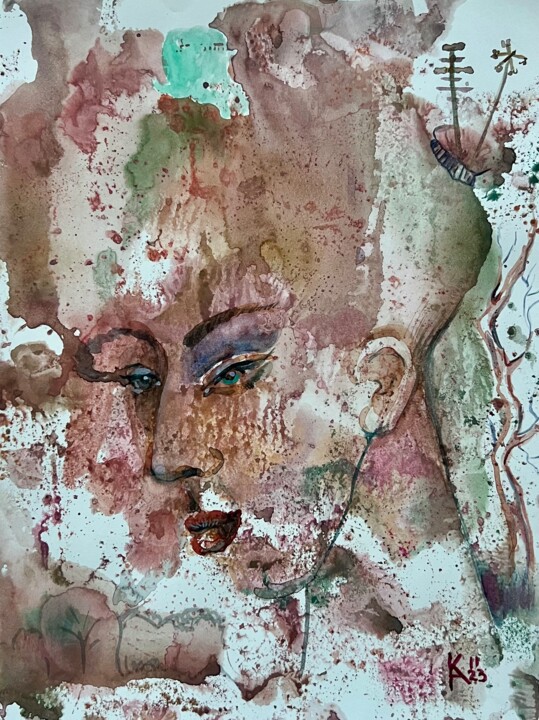 Melancholic spring 绘画, 12x9 in