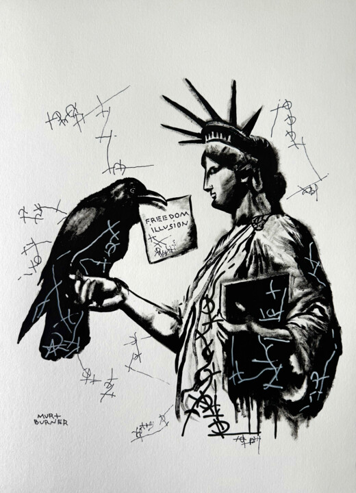Freedom Illusion 绘画, 15.8x11.8 in