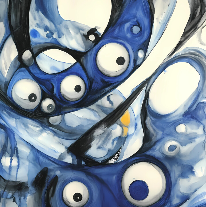 Abstract Vision: Eyes and Spheres in Harmony 印花与版画, 19.7x19.7 in