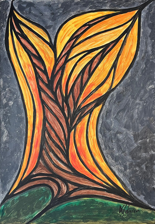 Amandier mort . Pittura, 26,4x18,5 in