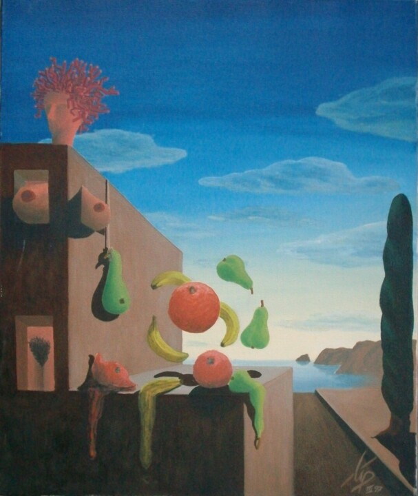 Obst in der Schale ohne Schale 绘画, 23.6x19.7 in