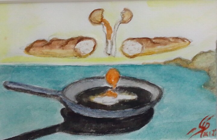 Frühstück 绘画, 3.7x5.7 in