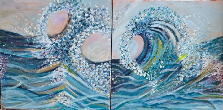 Déferlante (diptyque) 绘画, 23.6x47.2 in