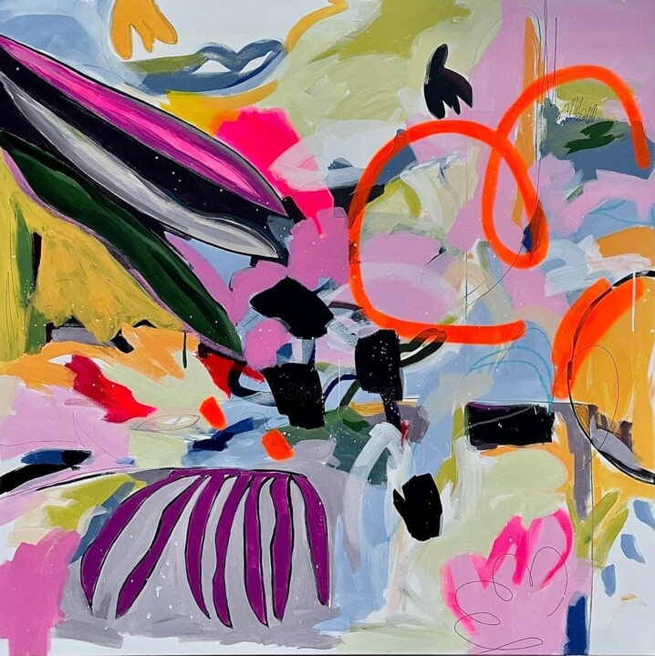 "Tropical garden" 绘画, 47.2x47.2 in